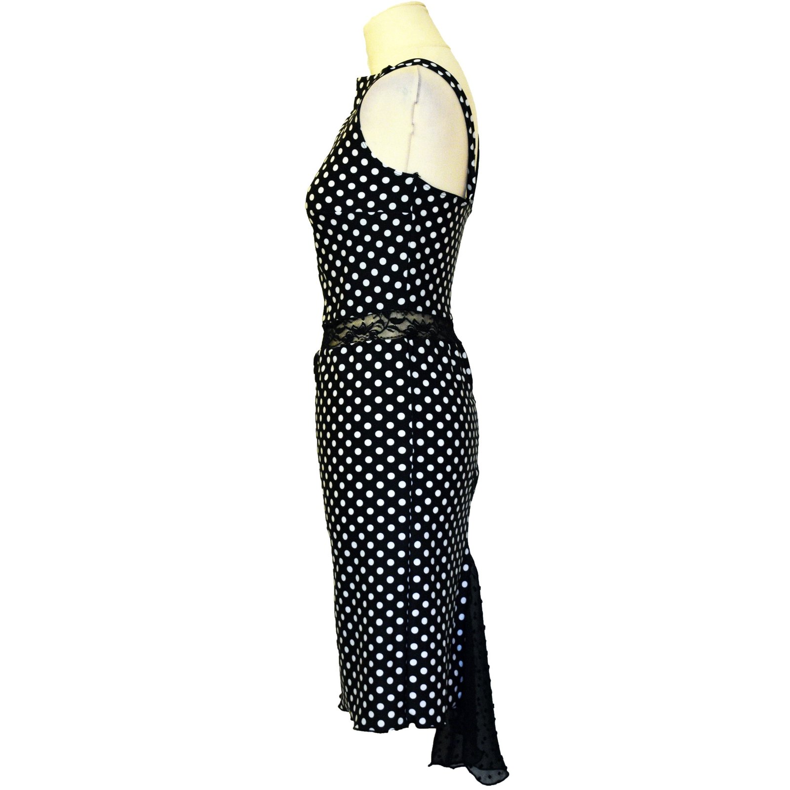 Polka dot black tango dress D0022 - AmoTango