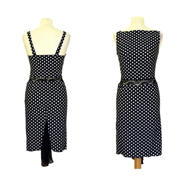 Polka dot black tango dress D0022