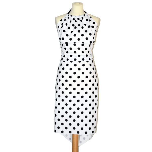 white polka dot tango dress front