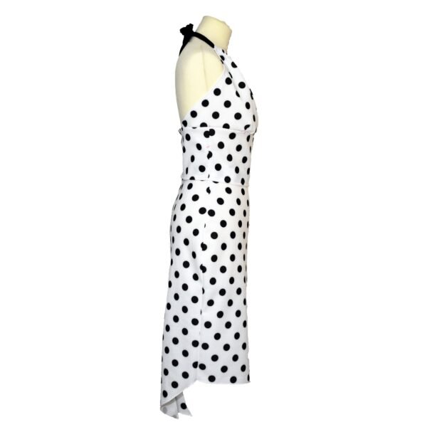 white polka dot tango dress side
