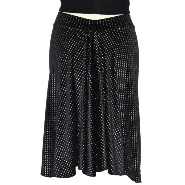 Black velvet argentine tango skirt S0049 back