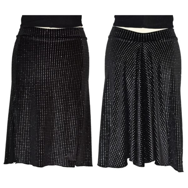 Black velvet argentine tango skirt S0049