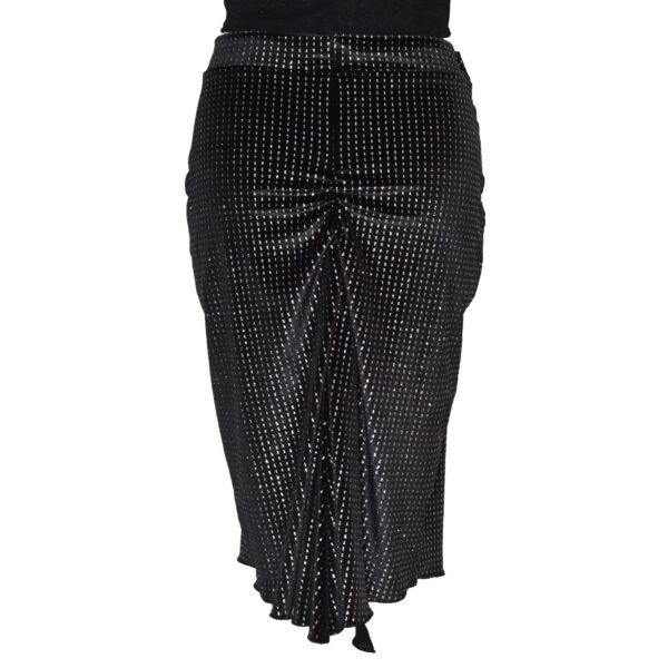 Black velvet argentine tango skirt S0050 back