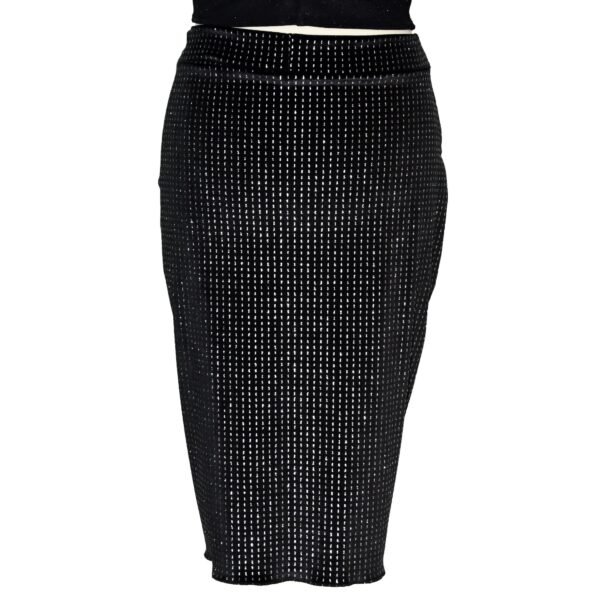 Black velvet argentine tango skirt S0050 front